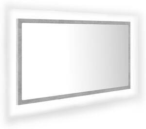 VidaXL LED kupaonsko ogledalo siva boja betona 80x8,5x37 cm akrilno