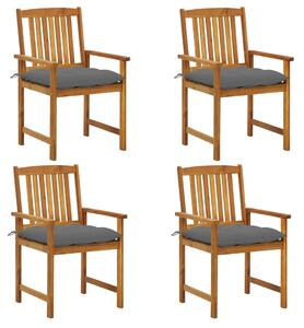 VidaXL Vrtne stolice s jastucima 4 kom od masivnog drva bagrema