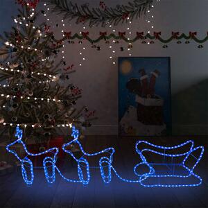 VidaXL Ukrasni božićni sob i sanjke vanjski s 576 LED žarulja