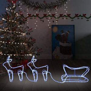 VidaXL Ukrasni božićni sobovi i sanjke vanjski s 576 LED žarulja