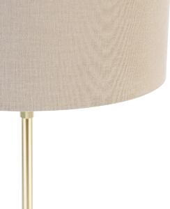 Stolna lampa zlatna podesiva sa sjenilom svijetlo smeđa 35 cm - Parte