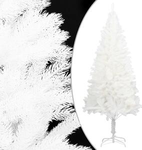 VidaXL Umjetno osvijetljeno božićno drvce s kuglicama bijelo 210 cm