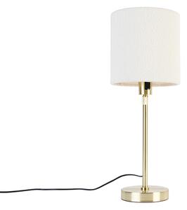 Stolna lampa zlatna podesiva sa bucle sjenilom bijela 20 cm - Parte