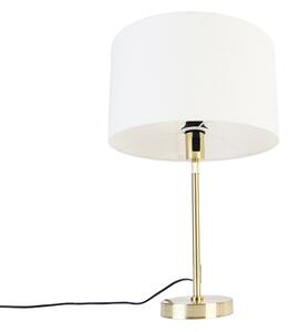 Stolna lampa zlatna podesiva sa sjenilom bijela 35 cm - Parte