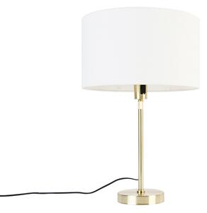 Stolna lampa zlatna podesiva sa sjenilom bijela 35 cm - Parte