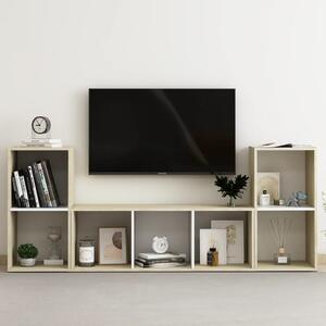 VidaXL 3-dijelni set TV ormarića bijeli i boja hrasta od iverice