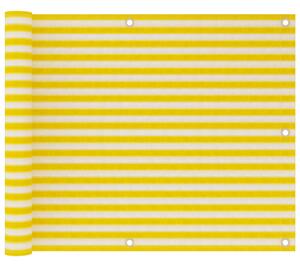VidaXL Balkonski zastor žuto-bijeli 75 x 300 cm HDPE