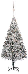 VidaXL Umjetno božićno drvce LED s kuglicama i snijegom zeleno 400 cm