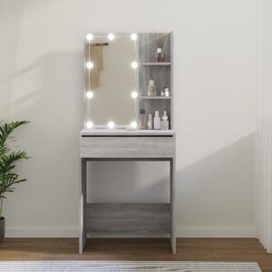VidaXL Toaletni stolić s LED svjetlima boja hrasta sonome 60x40x140 cm