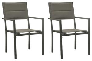 VidaXL Vrtne stolice 2 kom od tekstilena i čelika sive i antracit