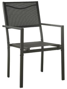 VidaXL Vrtne stolice 2 kom od tekstilena i čelika crne i antracit