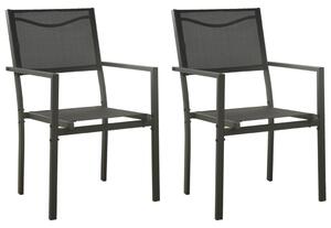 VidaXL Vrtne stolice 2 kom od tekstilena i čelika crne i antracit