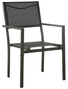VidaXL Vrtne stolice 4 kom od tekstilena i čelika crne i antracit