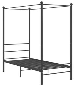 VidaXL Okvir za krevet s nadstrešnicom crni metalni 90 x 200 cm