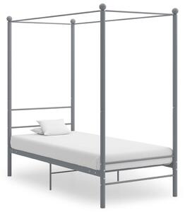 VidaXL Okvir za krevet s nadstrešnicom sivi metalni 90 x 200 cm