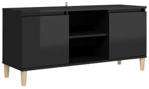 VidaXL TV ormarić s drvenim nogama sjajni crni 103,5 x 35 x 50 cm