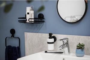 Crna zidna polica za kupaonicu Wenko Static-Loc® Pavia, širine 26 cm