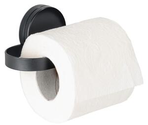Crni držač za toalet papir Wenko Static-Loc® Pavia