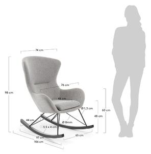 Siva stolica za ljuljanje Kave Home Valsa