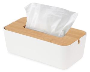 Bijela kutija za maramice s poklopcem od bambusa Compactor Basic
