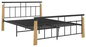 VidaXL Okvir za krevet od metala i masivne hrastovine 140 x 200 cm