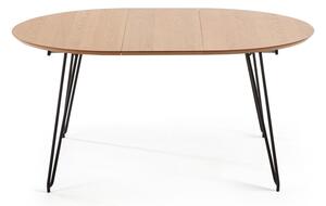 Blagovaonski stol na razvlačenje s hrastovom pločom Kave Home Novaks, ø 120 cm