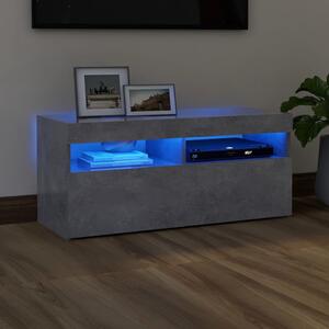 VidaXL TV ormarić s LED svjetlima siva boja betona 90 x 35 x 40 cm