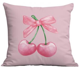 Jastučnica CHERRIES 45x45 cm, ružičasta
