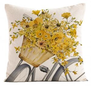 Lnana jastučnica VELOBLOOM 45x45 cm, krem boje