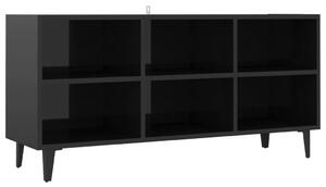 VidaXL TV ormarić s metalnim nogama sjajni crni 103,5 x 30 x 50 cm