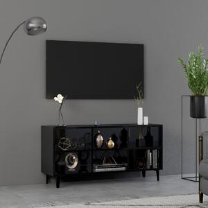 VidaXL TV ormarić s metalnim nogama visoki sjaj crni 103,5x30x50 cm