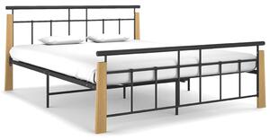 VidaXL Okvir za krevet od metala i masivne hrastovine 160 x 200 cm