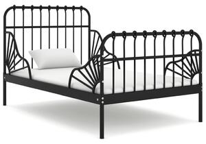 VidaXL Produživi okvir za krevet crni metalni 80 x 130/200 cm