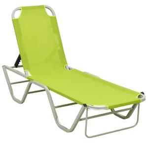 Ležaljka za sunčanje od aluminija i tekstilena zelena