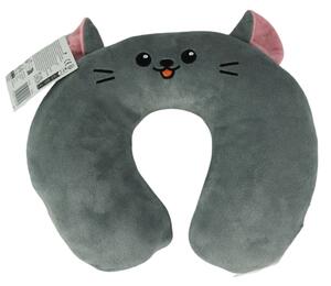 Putni jastučić TRAVEL FRIENDS 33x25 cm plišani - više boja Boja: Siva