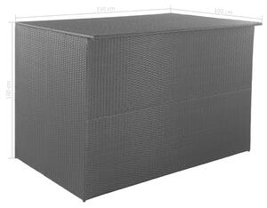 Vrtna kutija za pohranu od poliratana crna 150 x 100 x 100 cm