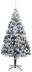 VidaXL Umjetno osvijetljeno božićno drvce s kuglicama zeleno 210cm PVC