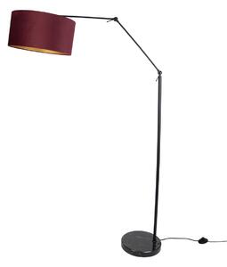Podesiva podna svjetiljka crna s crvenim sjenilom i zlatnom unutrašnjosti 50 cm - Editor