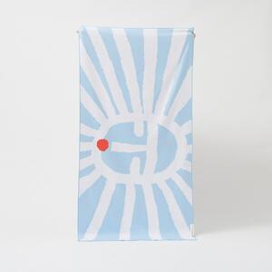 Plavi ručnik za plažu Sunnylife Sun Face, 175 x 90 cm