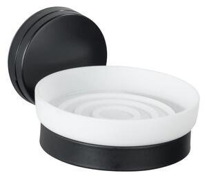 Crno-bijela zidna posuda za sapun Wenko Static-Loc®Plus