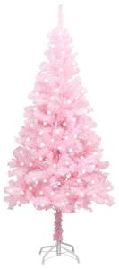 VidaXL Umjetno božićno drvce LED sa stalkom ružičasto 240 cm PVC
