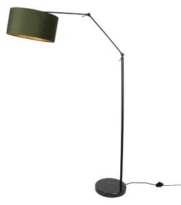 Podesiva podna svjetiljka crna sa zelenim sjenilom i zlatnom unutrašnjosti 50 cm - Editor