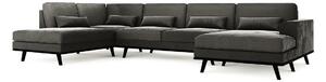 Kutna garnitura Floromo 101, Siva, 85x350x202cm, Bor