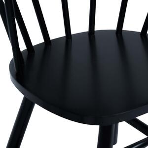 Blagovaonske stolice od masivnog drva kaučukovca 4 kom crne