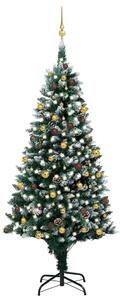 VidaXL Umjetno božićno drvce LED s kuglicama i šiškama 240 cm