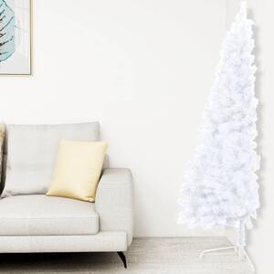 VidaXL Umjetna polovica božićnog drvca sa stalkom bijela 120 cm PVC