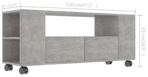 TV ormarić siva boja betona 120 x 35 x 43 cm od iverice