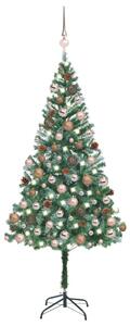 VidaXL Umjetno božićno drvce LED s kuglicama i šiškama 180 cm