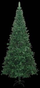 VidaXL Umjetno osvijetljeno božićno drvce s kuglicama L 240 cm zeleno