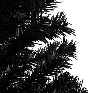 VidaXL Umjetno osvijetljeno božićno drvce s kuglicama crno 240 cm PVC